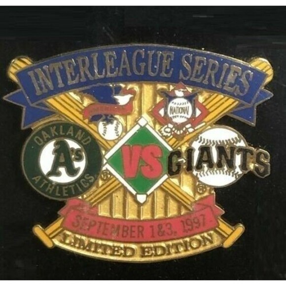1997 OAKLAND Athletics Interleague Rivalry Series 4 Pin Set - Picture 5 of 5
